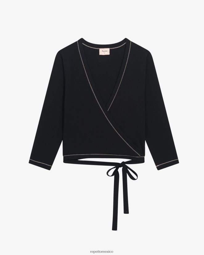 Repetto mujer envolver negro ropa H2NF2L364