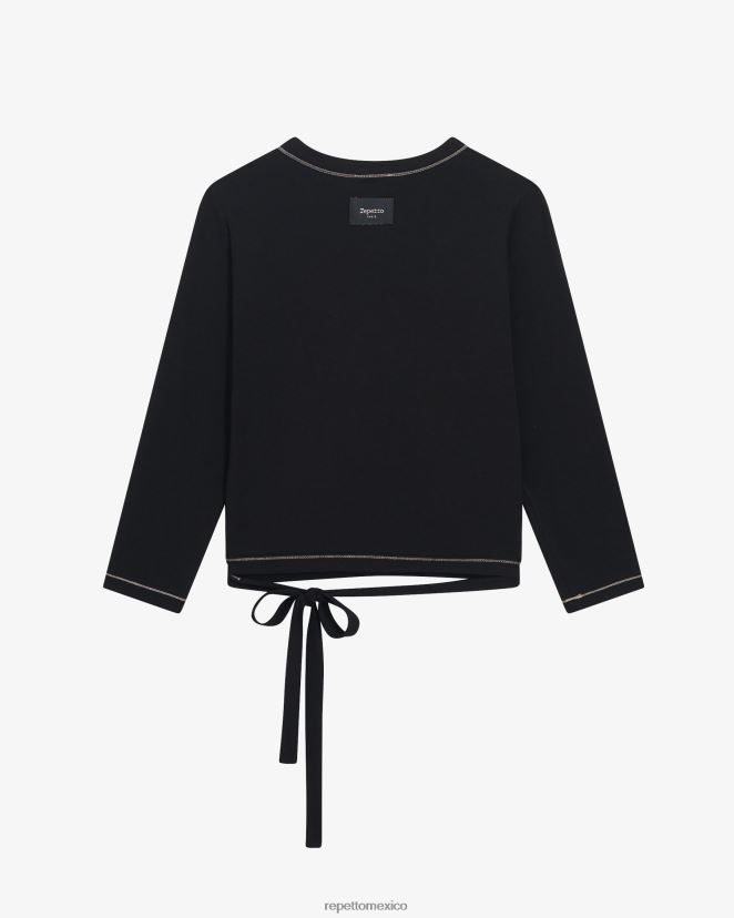 Repetto mujer envolver negro ropa H2NF2L364
