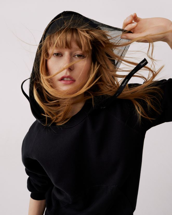 Repetto mujer sudadera con capucha de tul negro ropa H2NF2L362