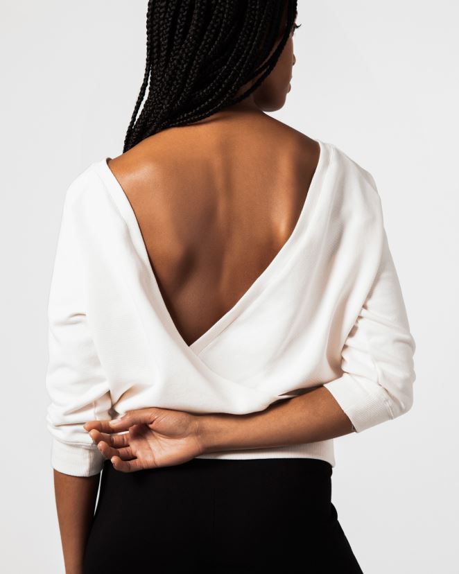 Repetto mujer sudadera cruzada blanco marfil ropa H2NF2L366