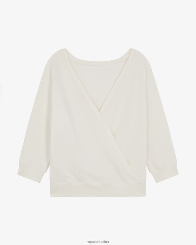 Repetto mujer sudadera cruzada blanco marfil ropa H2NF2L366
