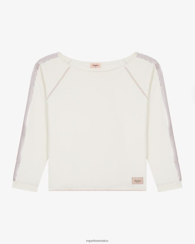 Repetto mujer sudadera gráfica blanco marfil ropa H2NF2L365