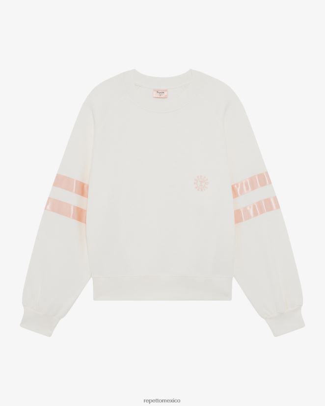 Repetto mujer sudadera satinada blanco marfil ropa H2NF2L350