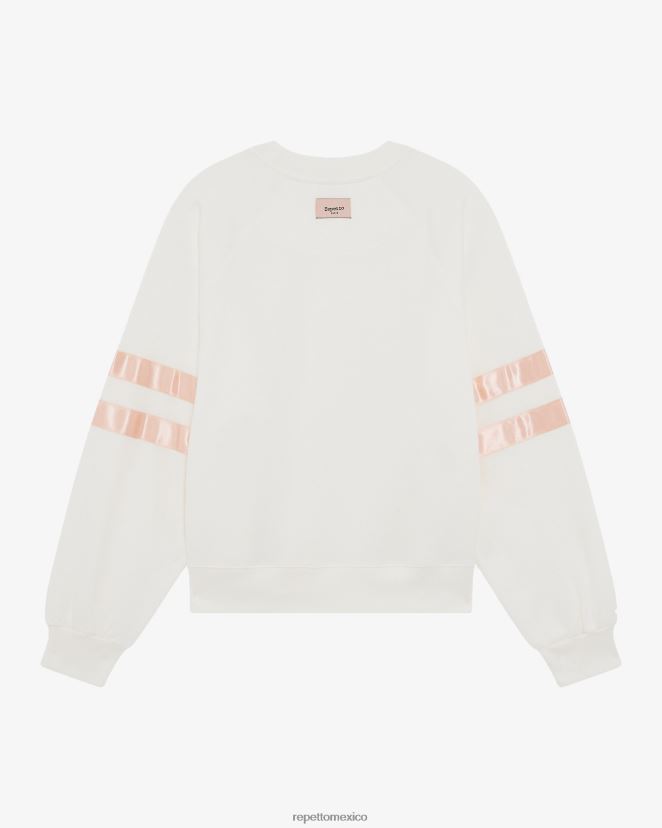 Repetto mujer sudadera satinada blanco marfil ropa H2NF2L350