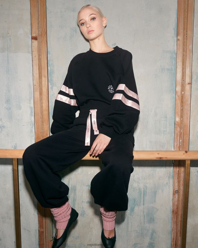 Repetto mujer sudadera satinada negro ropa H2NF2L353