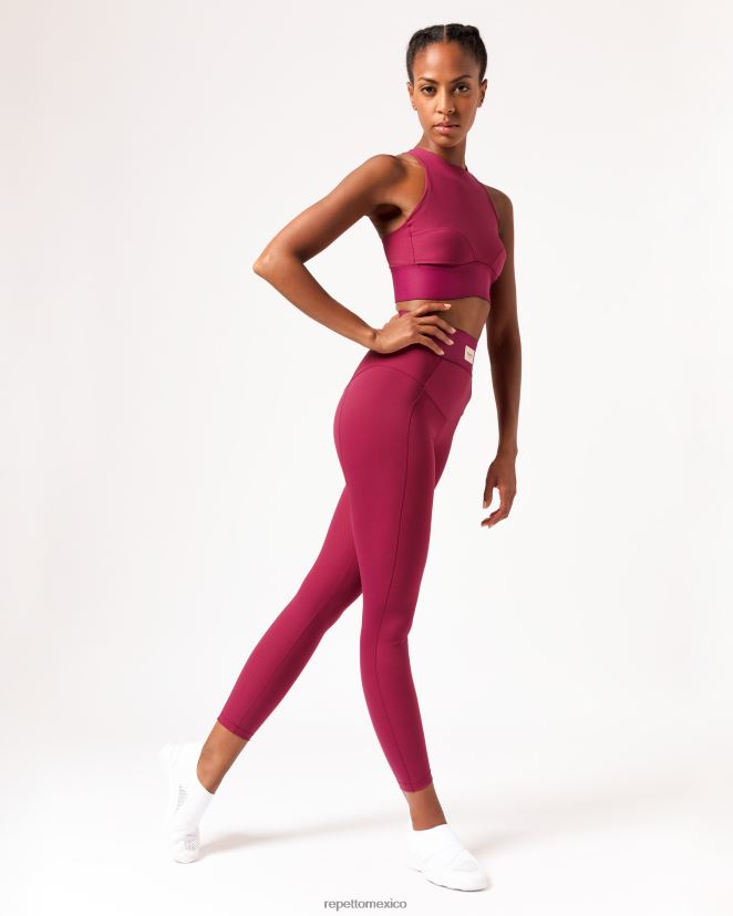 Repetto mujer leggings intensos rojo burdeos ropa H2NF2L298