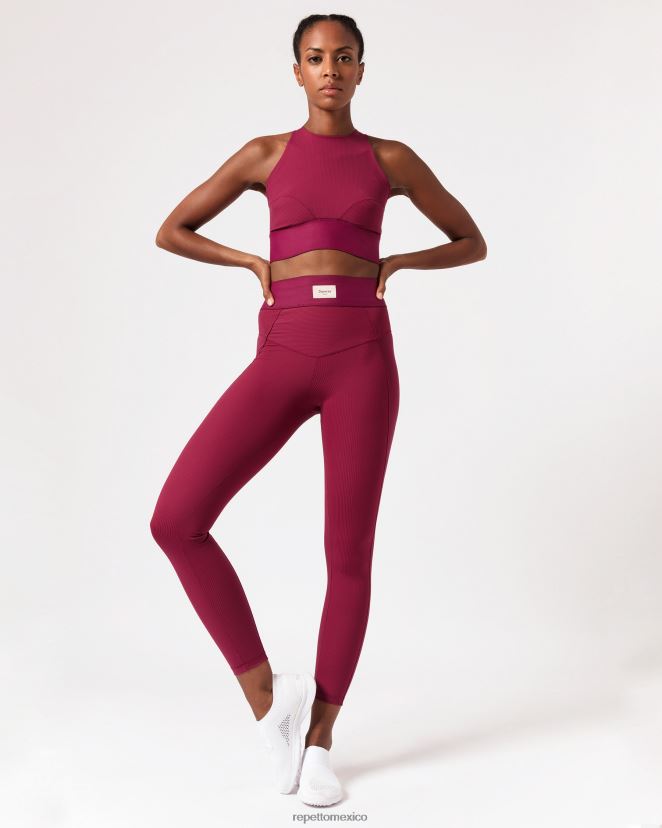 Repetto mujer leggings intensos rojo burdeos ropa H2NF2L298