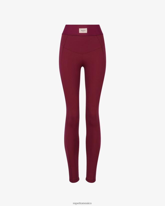 Repetto mujer leggings intensos rojo burdeos ropa H2NF2L298