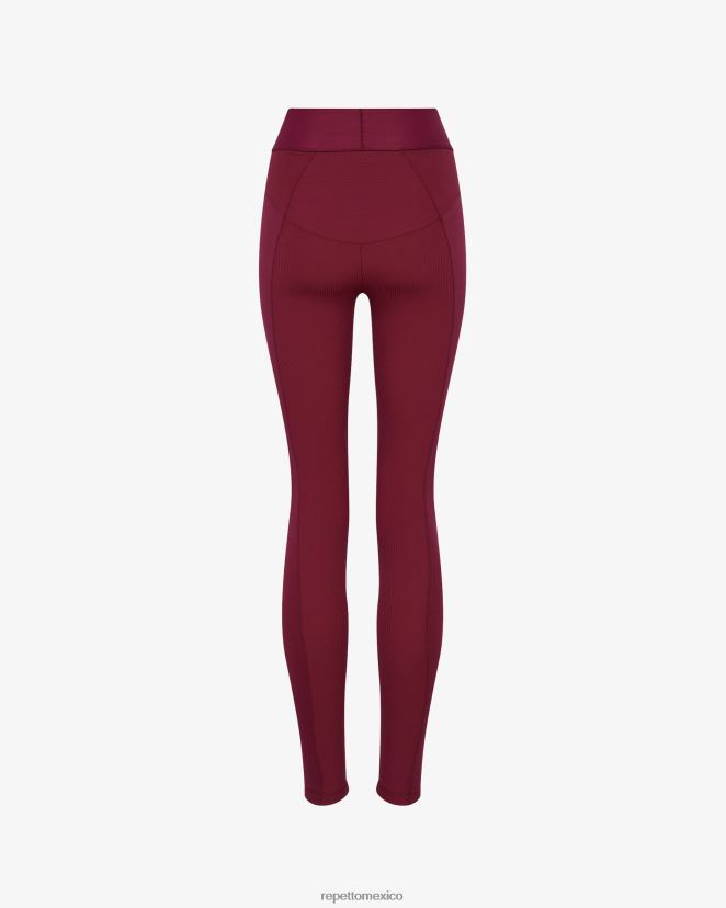 Repetto mujer leggings intensos rojo burdeos ropa H2NF2L298