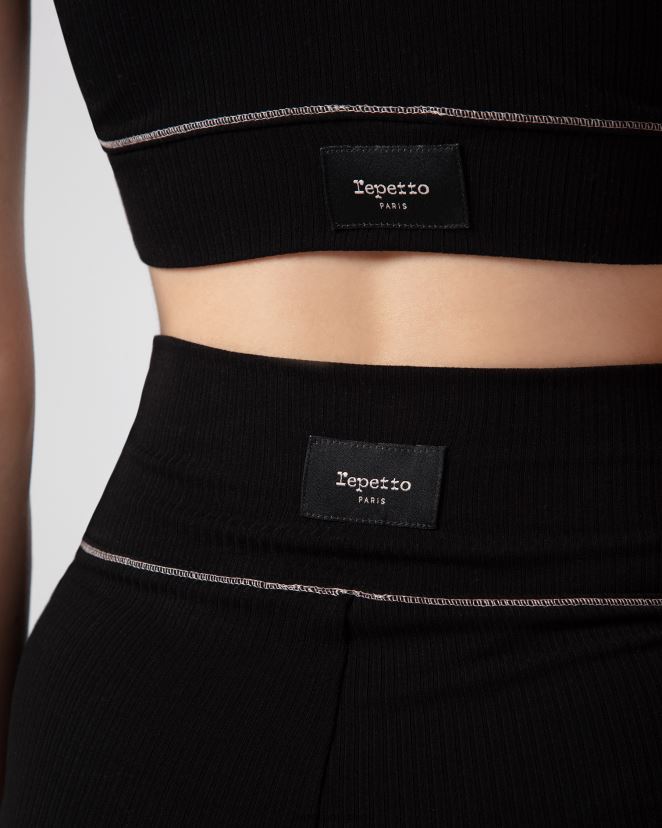 Repetto mujer leggins de canalé negro ropa H2NF2L301