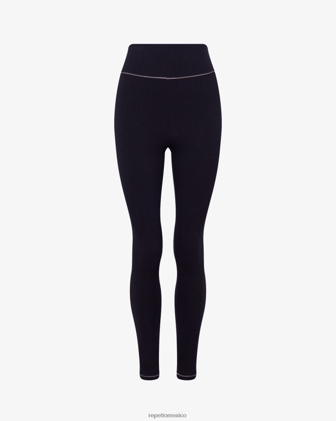 Repetto mujer leggins de canalé negro ropa H2NF2L301