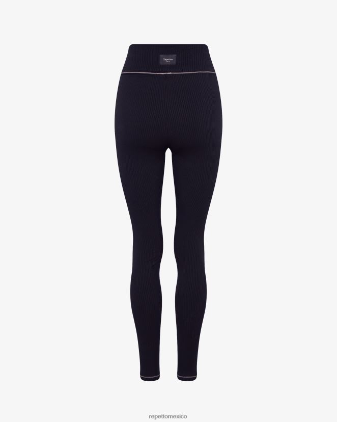 Repetto mujer leggins de canalé negro ropa H2NF2L301