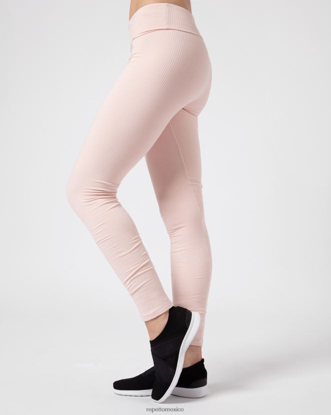Repetto mujer leggins de canalé rosa pétalo ropa H2NF2L303 Repetto mujer leggins de canalé rosa pétalo ropa H2NF2L303