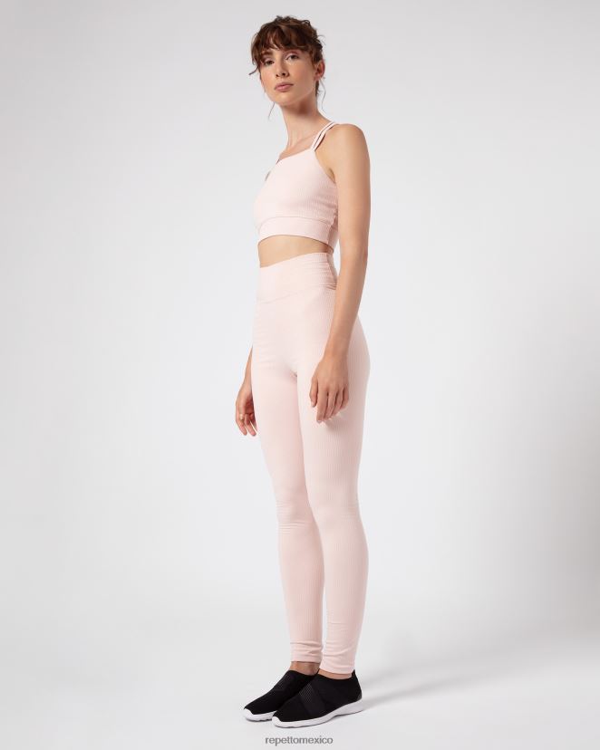 Repetto mujer leggins de canalé rosa pétalo ropa H2NF2L303