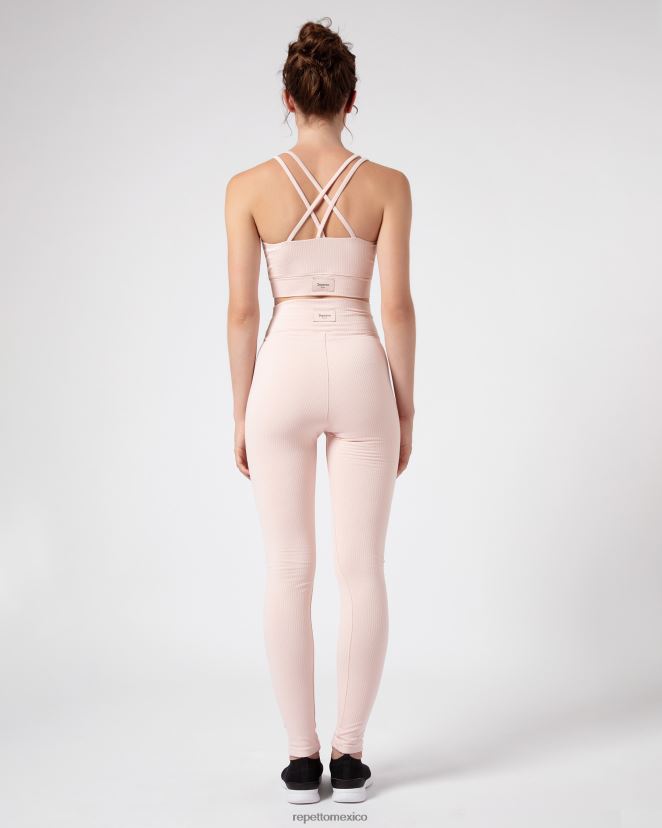Repetto mujer leggins de canalé rosa pétalo ropa H2NF2L303