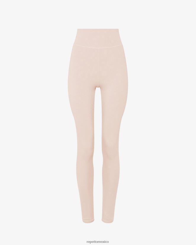 Repetto mujer leggins de canalé rosa pétalo ropa H2NF2L303