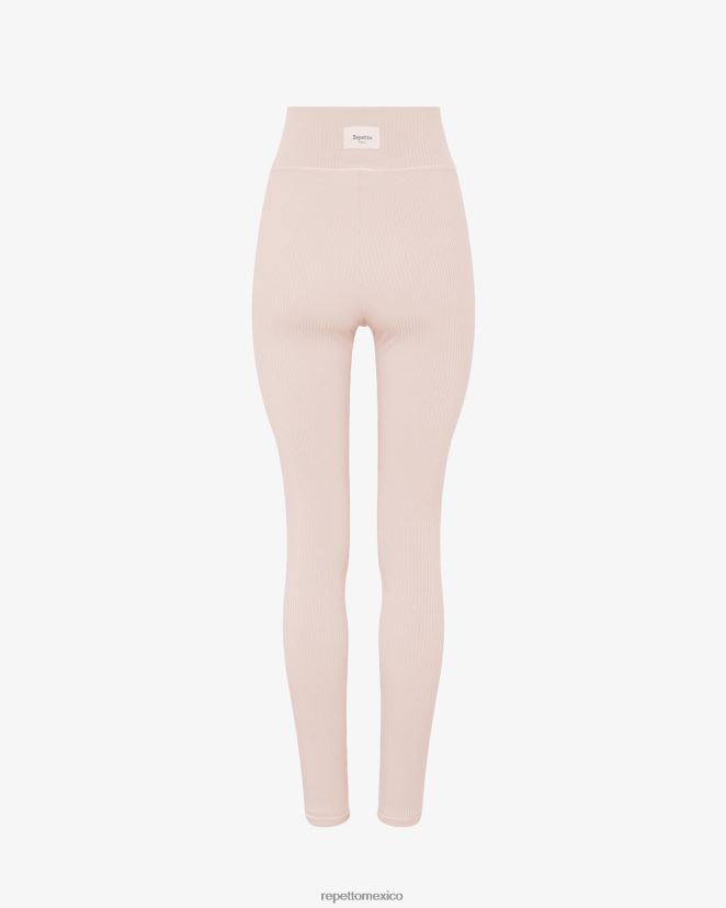 Repetto mujer leggins de canalé rosa pétalo ropa H2NF2L303