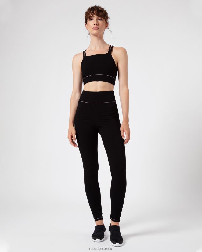 Repetto mujer sujetador de canalé con tirantes finos negro ropa H2NF2L302