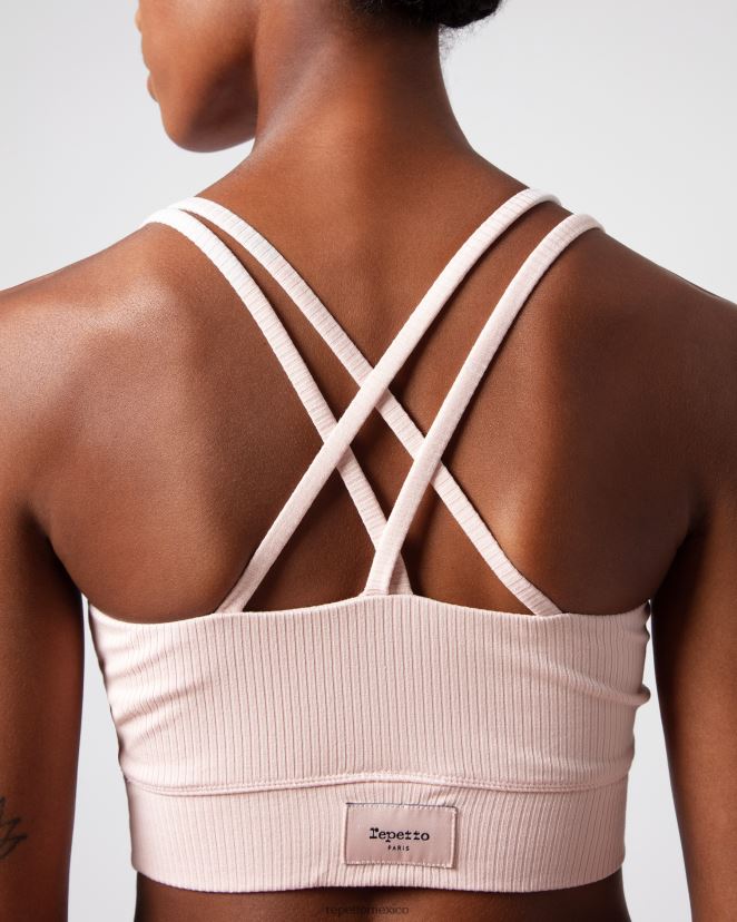Repetto mujer sujetador de canalé con tirantes finos rosa pétalo ropa H2NF2L304