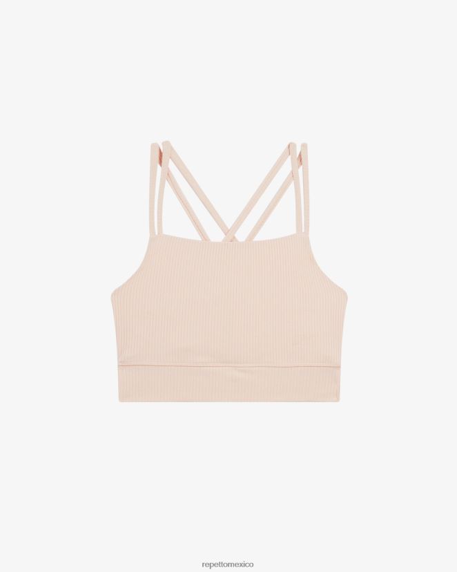 Repetto mujer sujetador de canalé con tirantes finos rosa pétalo ropa H2NF2L304