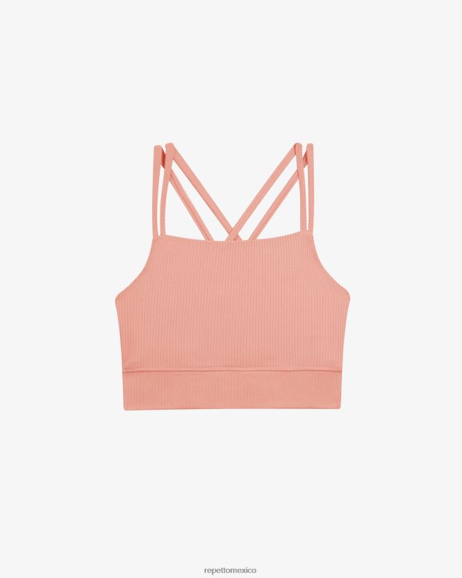 Repetto mujer sujetador de canalé con tirantes finos rubor rosa ropa H2NF2L299