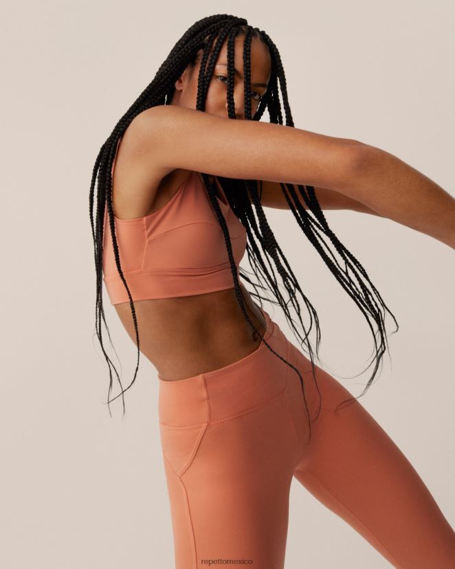 Repetto mujer sujetador de seda activo naranja bronce ropa H2NF2L291