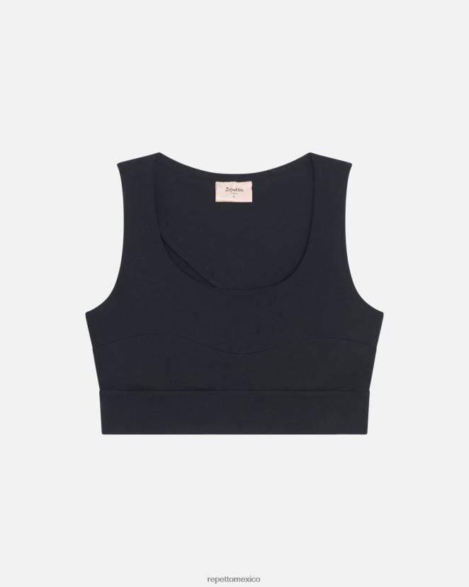 Repetto mujer sujetador de seda activo negro ropa H2NF2L294