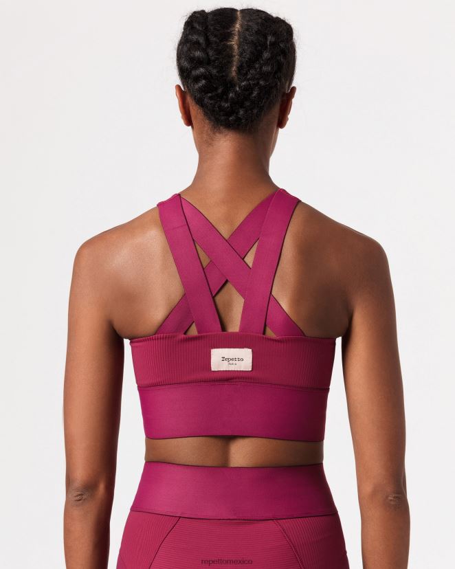 Repetto mujer sujetador intenso rojo burdeos ropa H2NF2L295