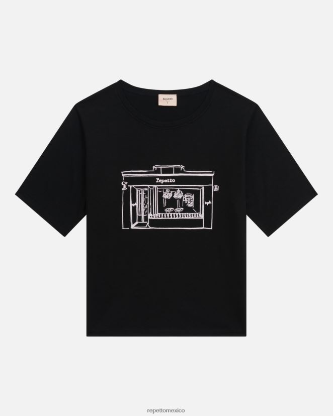 Repetto mujer camiseta boutique negro ropa H2NF2L342