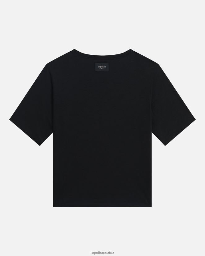 Repetto mujer camiseta boutique negro ropa H2NF2L342