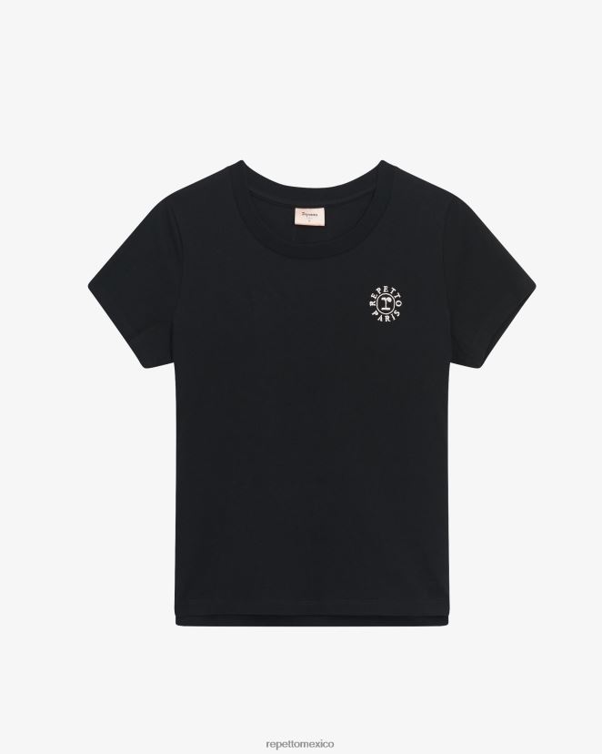 Repetto mujer camiseta con logo r negro ropa H2NF2L340