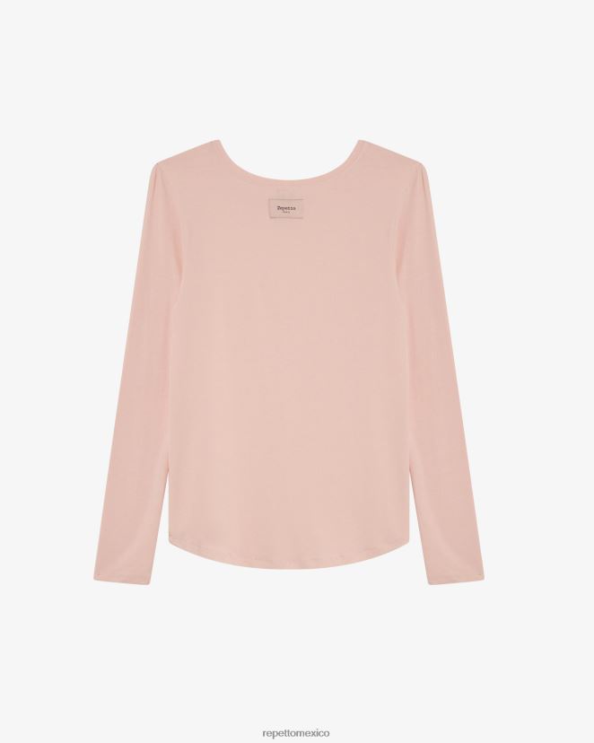 Repetto mujer camiseta de manga larga rosa pétalo ropa H2NF2L327