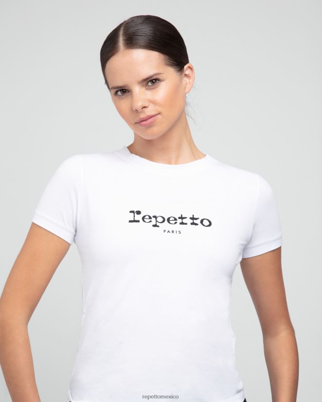 Repetto mujer camiseta en blanco y negro ropa H2NF2L347