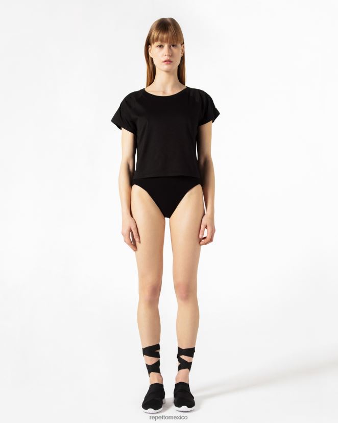 Repetto mujer camiseta gráfica negro ropa H2NF2L335
