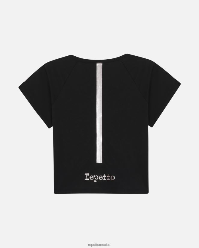 Repetto mujer camiseta gráfica negro ropa H2NF2L335