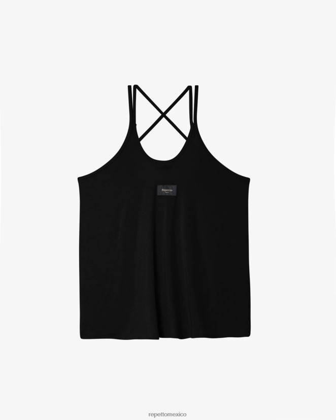 Repetto mujer camiseta sin mangas con tirantes finos Studio negro ropa H2NF2L338