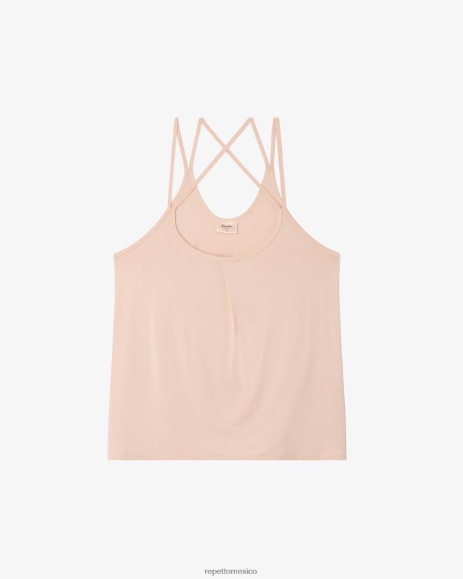 Repetto mujer camiseta sin mangas con tirantes finos Studio rosa pétalo ropa H2NF2L326