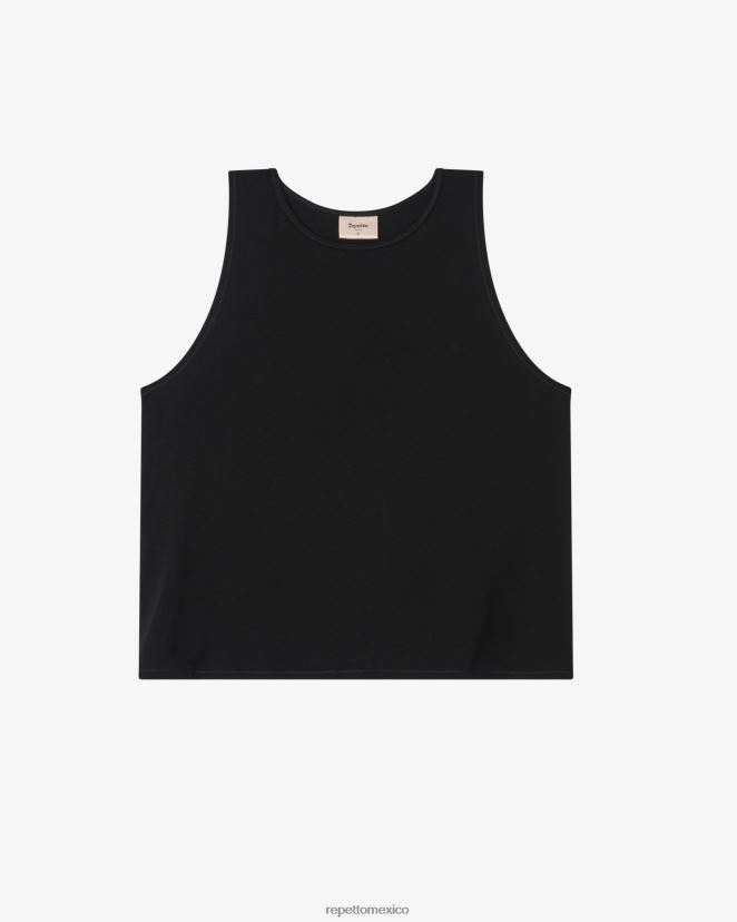Repetto mujer camiseta sin mangas drapeada Studio negro ropa H2NF2L339