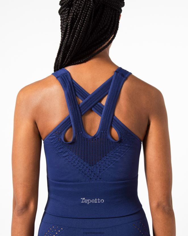 Repetto mujer camiseta sin mangas sin costuras Azul marino ropa H2NF2L324