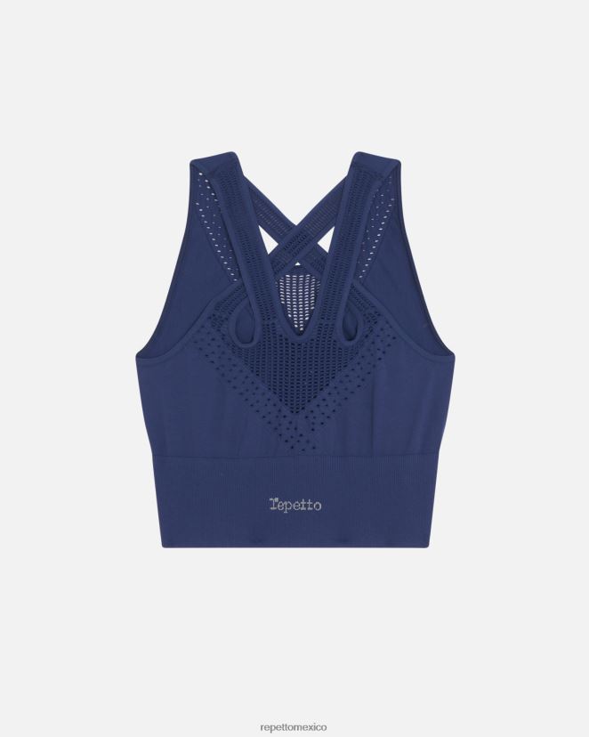 Repetto mujer camiseta sin mangas sin costuras Azul marino ropa H2NF2L324