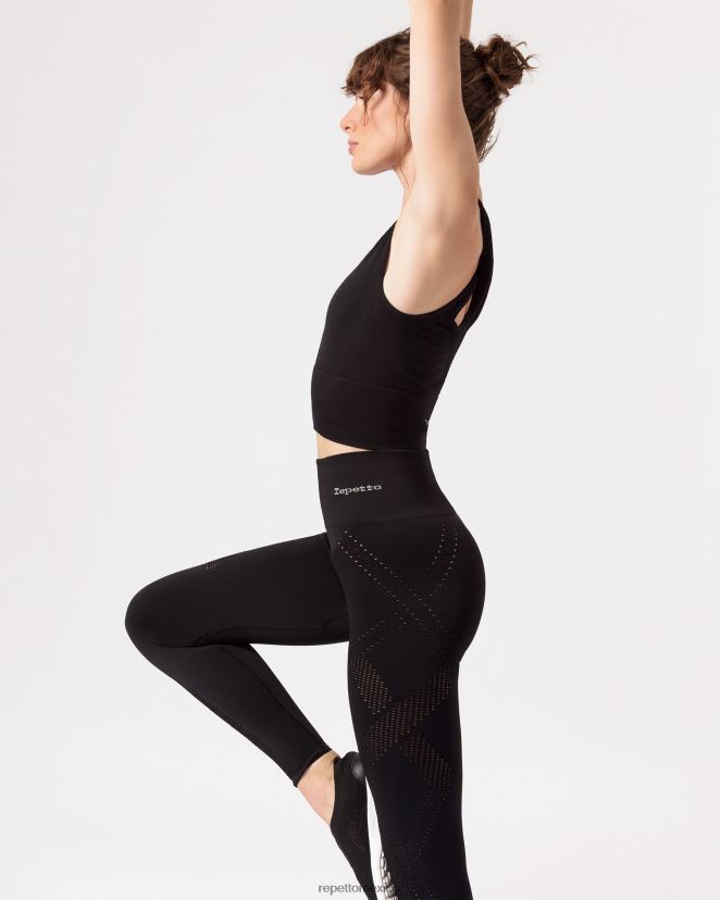 Repetto mujer camiseta sin mangas sin costuras negro ropa H2NF2L325