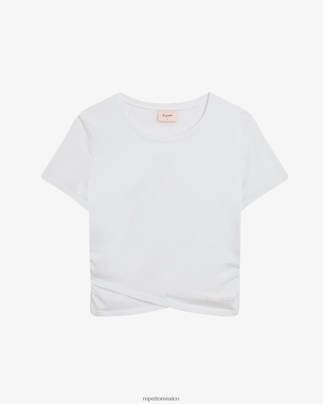 Repetto mujer top con efecto drapeado blanco ropa H2NF2L334