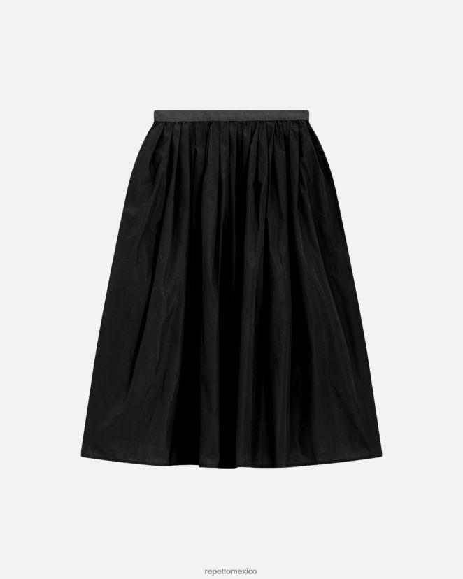 Repetto mujer falda de tafetán con memoria negro ropa H2NF2L395