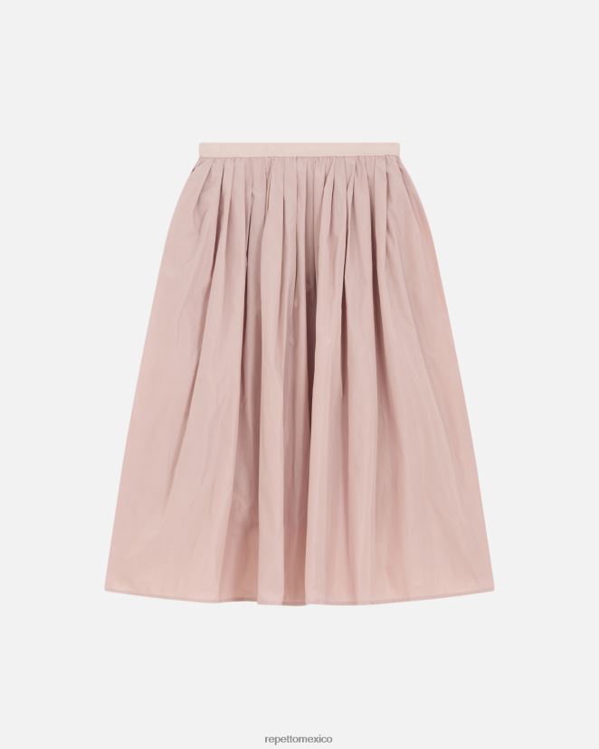 Repetto mujer falda de tafetán con memoria rosa ropa H2NF2L394