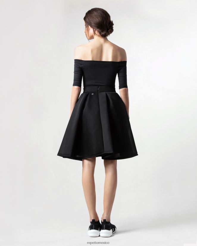 Repetto mujer falda tutú 3d elegancia negro ropa H2NF2L393