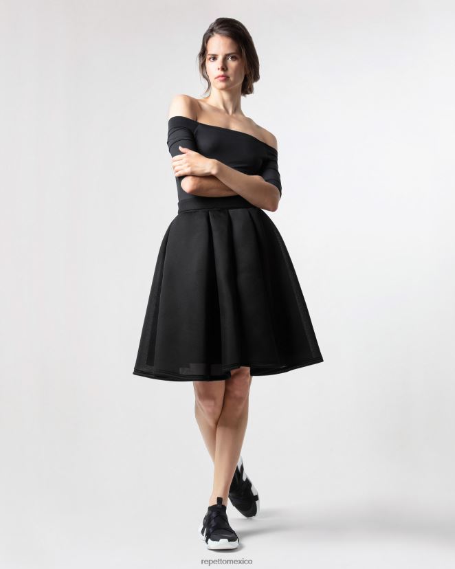 Repetto mujer falda tutú 3d elegancia negro ropa H2NF2L393