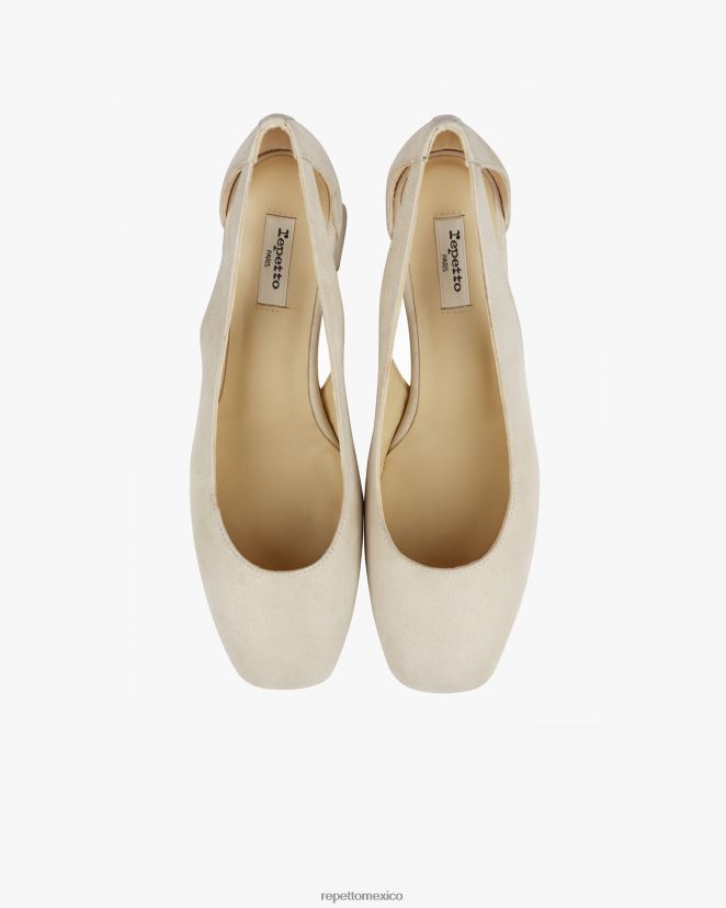 Repetto mujer bombas de felpa espíritu blanco calzado H2NF2L234