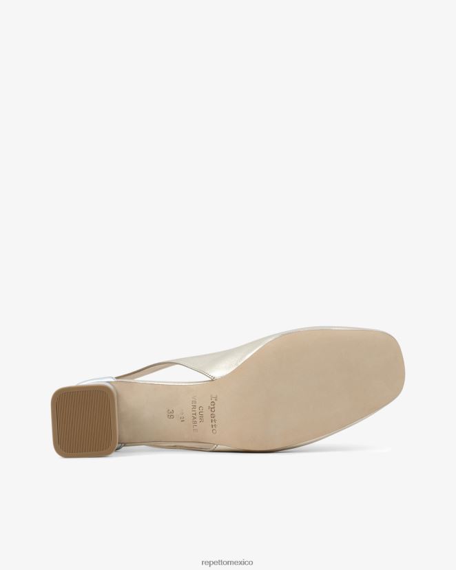 Repetto mujer bombas de felpa oro claro y plata calzado H2NF2L236