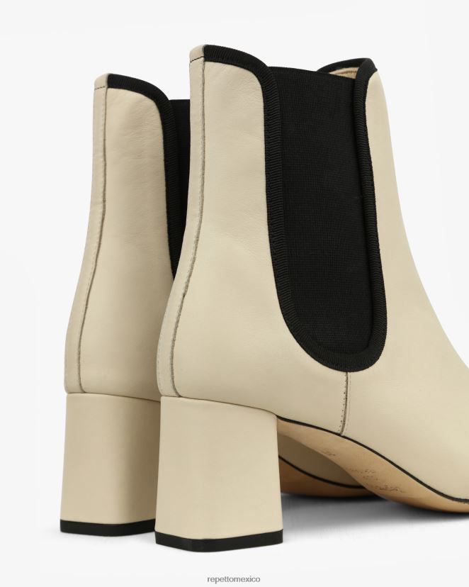 Repetto mujer botines melisa cisne beige y negro calzado H2NF2L193