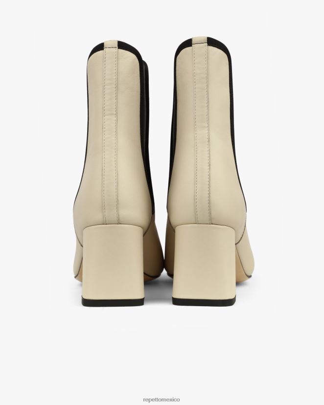 Repetto mujer botines melisa cisne beige y negro calzado H2NF2L193